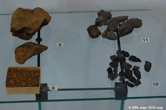 Музей истории Обнинска: болотная руда, бурый железняк, древесный уголь, отходы производства железа