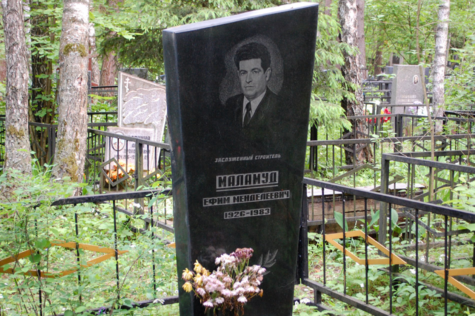 Могила Ефима Менделеевича Маламуда на кладбище «Кончаловские горы»