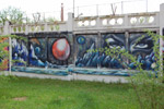 Граффити на заборе ГНЦ РФ «ОНПП «Технология» в городе Обнинске
