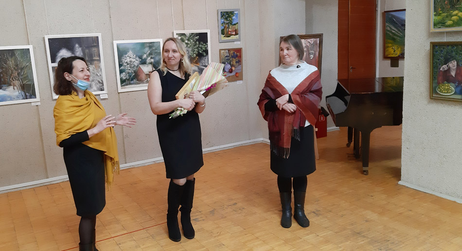 Торжественная церемония открытия выставки картин Марины Николаевны Овсяновой в Музее истории Обнинска (17 февраля 2021 года)